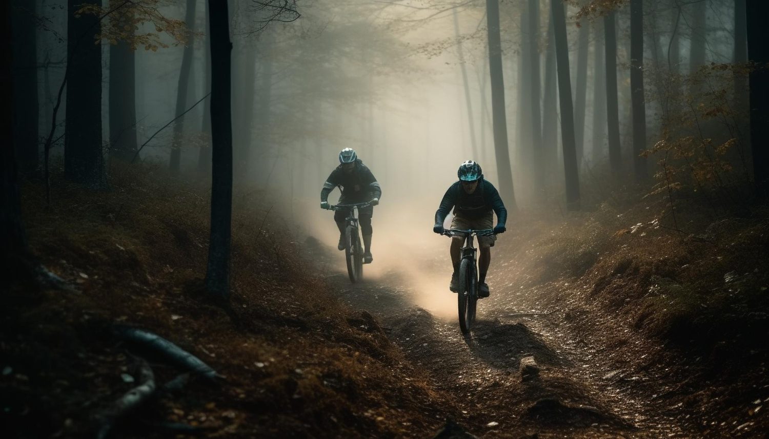 two-men-cycle-through-foggy-mountain-terrain-generated-by-ai Two men cycle through foggy mountain terrain generated by AI